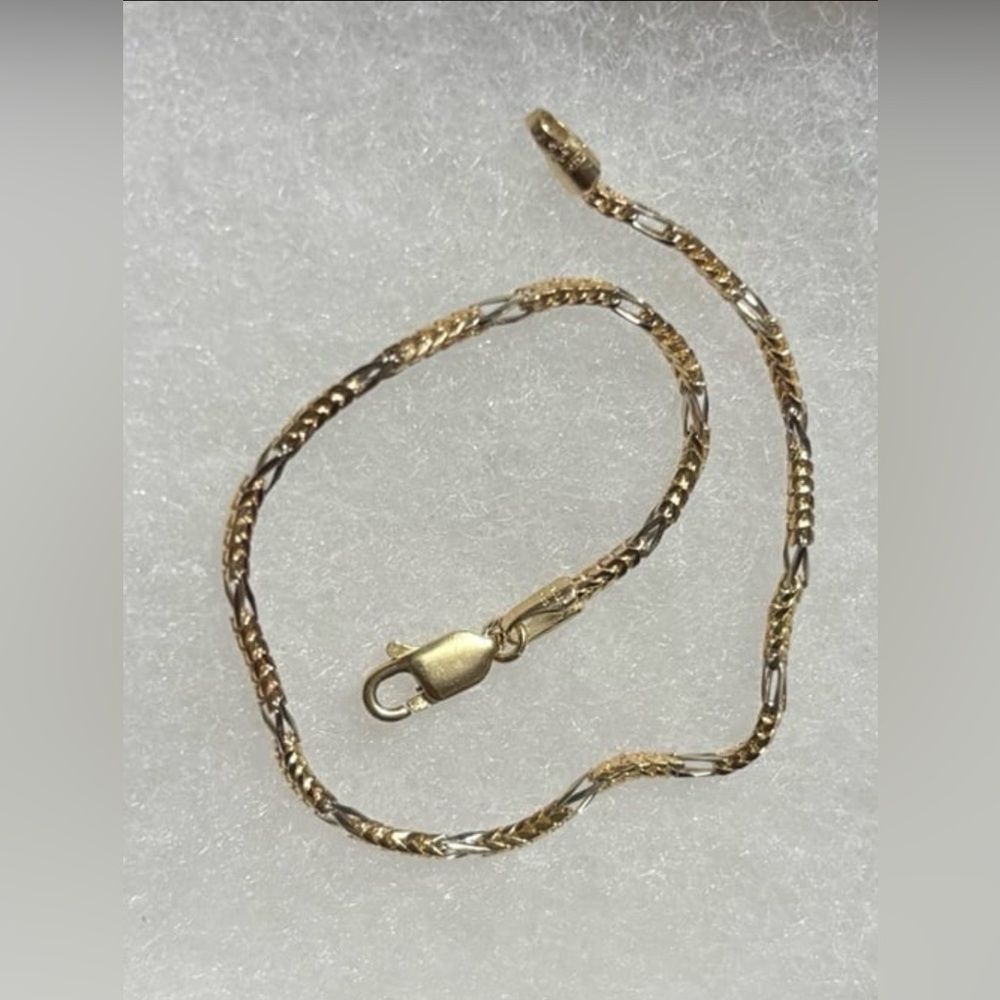 14k white and yellow gold bracelet - Picture 4 of 6